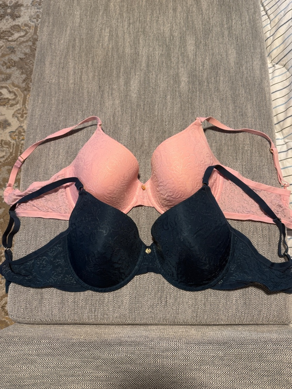 Natori Lace T-Shirt Bra Duo - Pink and Blue